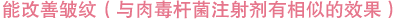 能改善皱纹（与肉毒杆菌注射剂有相似的效果）